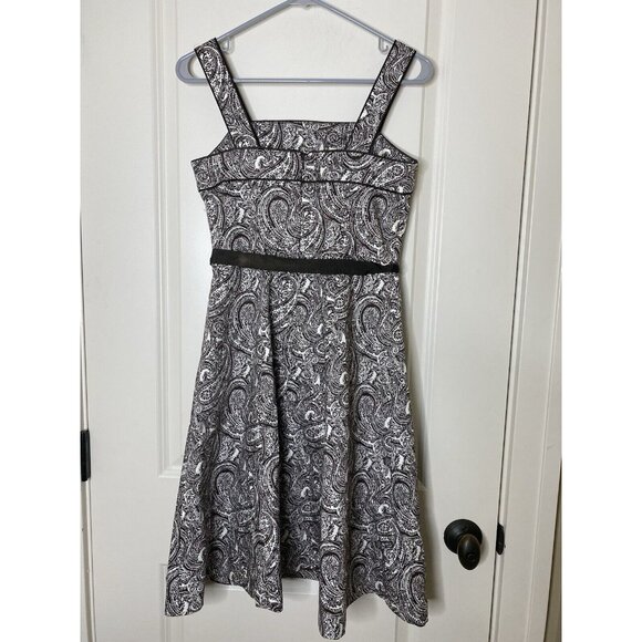 Retro Paisley Fit & Flare Dress • Petite Sophisticate 2P • Mod Boho Style - Picture 2 of 6